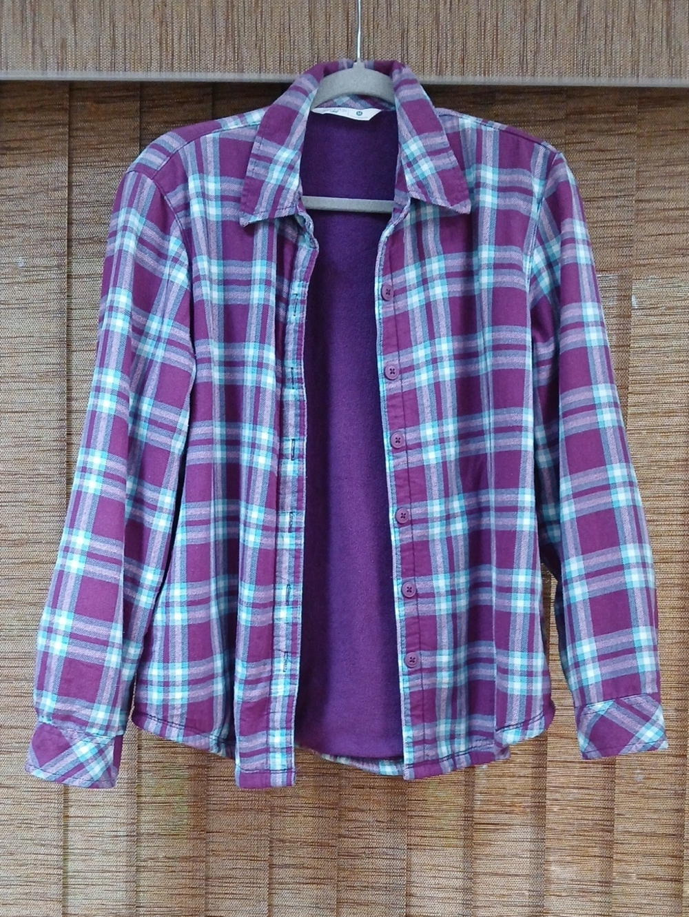 Riders By Lee Casual Purple Plaid Button-Down Shirt - Long Sleeve